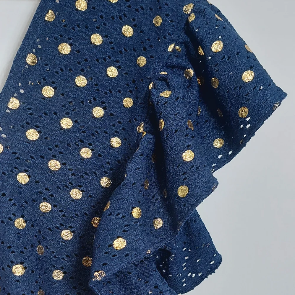 Zac & Rachel Women's Size XL Blouse Sleeveless Shirt Blue Gold